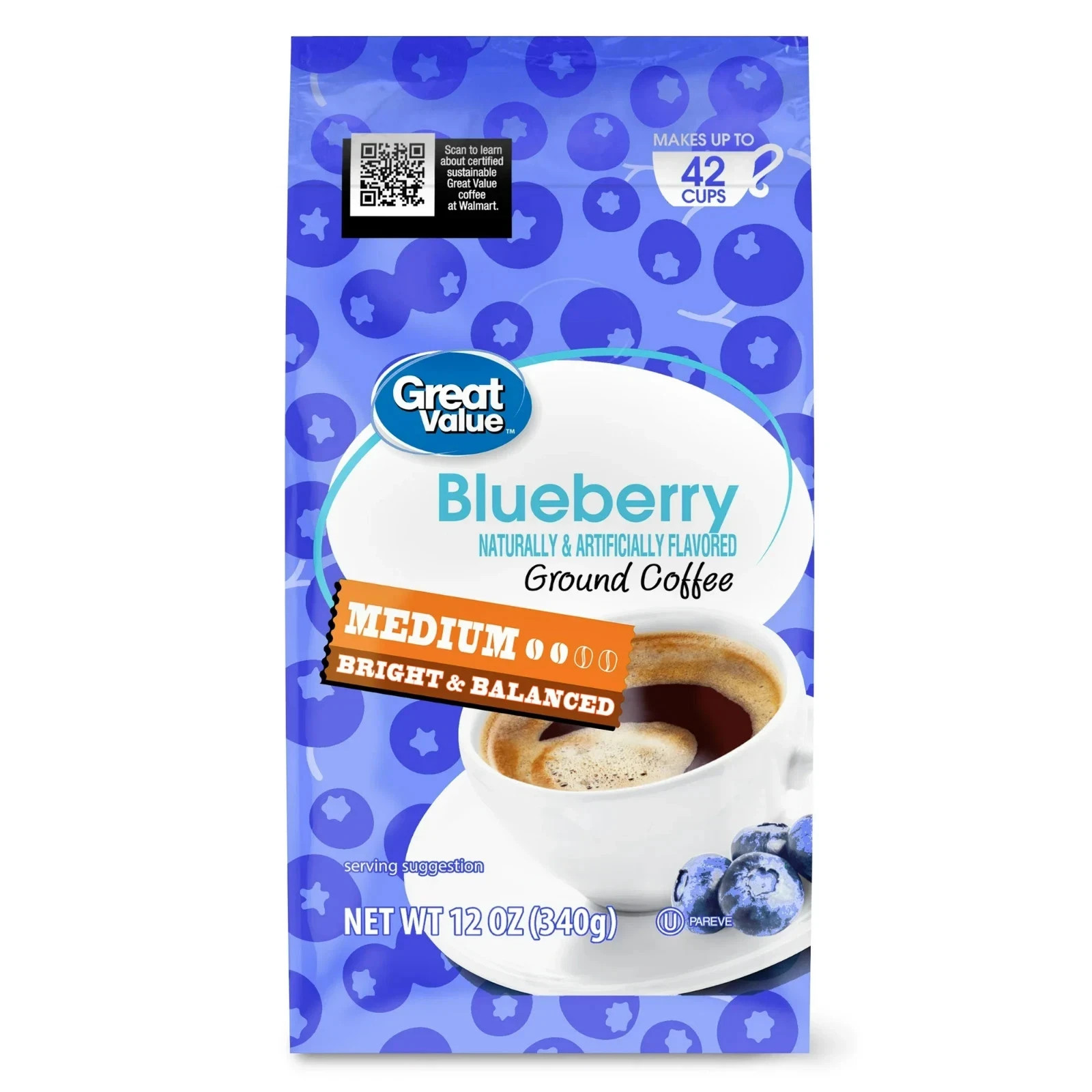 Great Value Blueberry Medium Roast Ground Coffee, 12 oz gallery