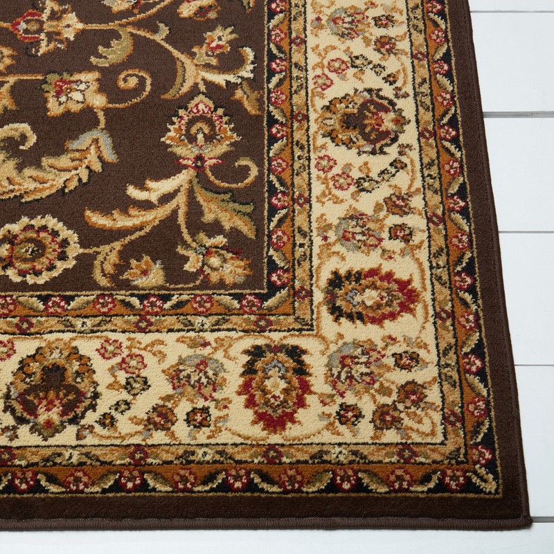 BROWN CREAM IVORY BORDERED TRADITIONAL AREA RUG Persien ORIENTAL FLORAL CARPET gallery