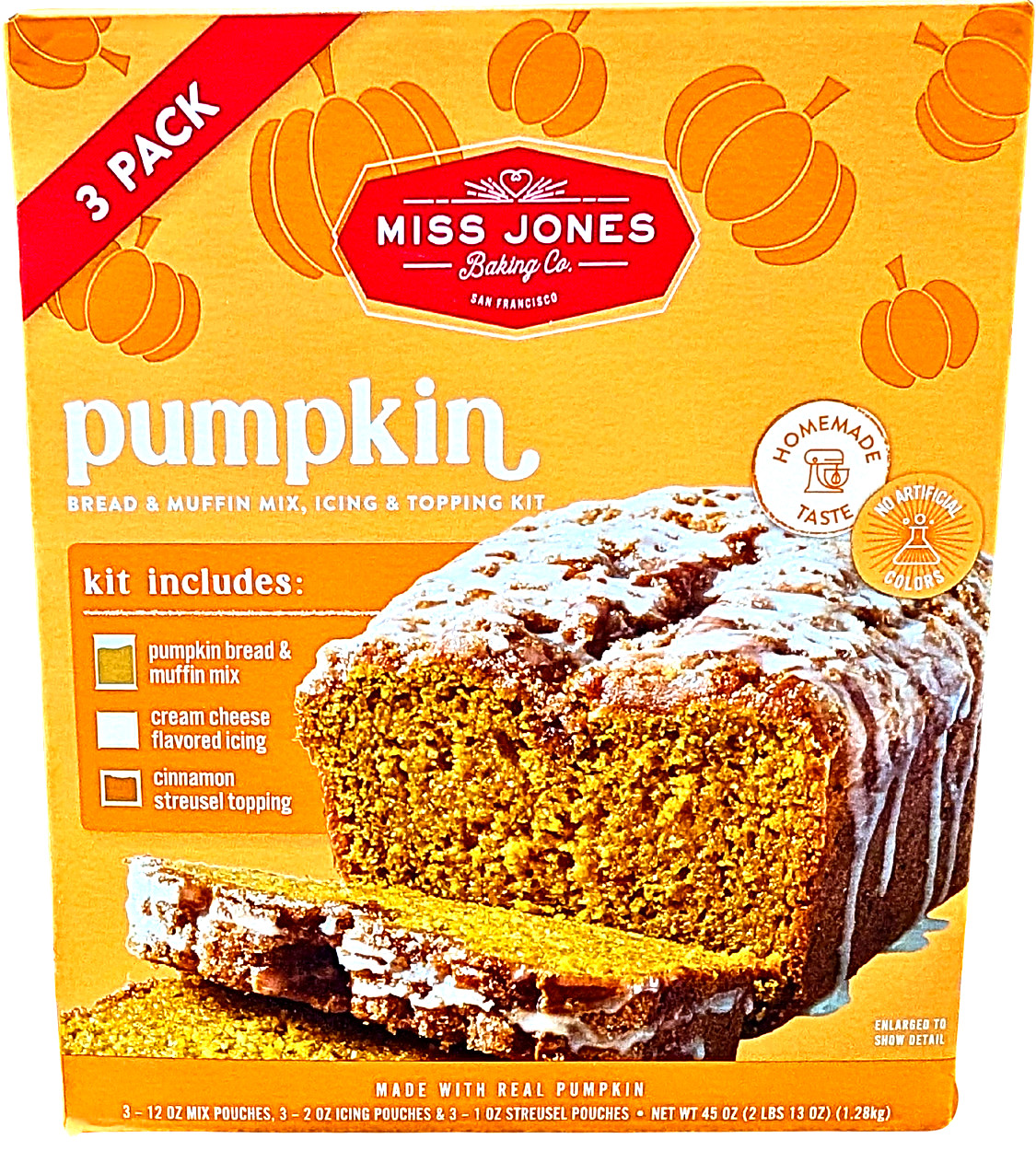 Miss Jones Pumpkin Bread Mix 3 x 15 Ounce Bags EXP 07/2027 gallery
