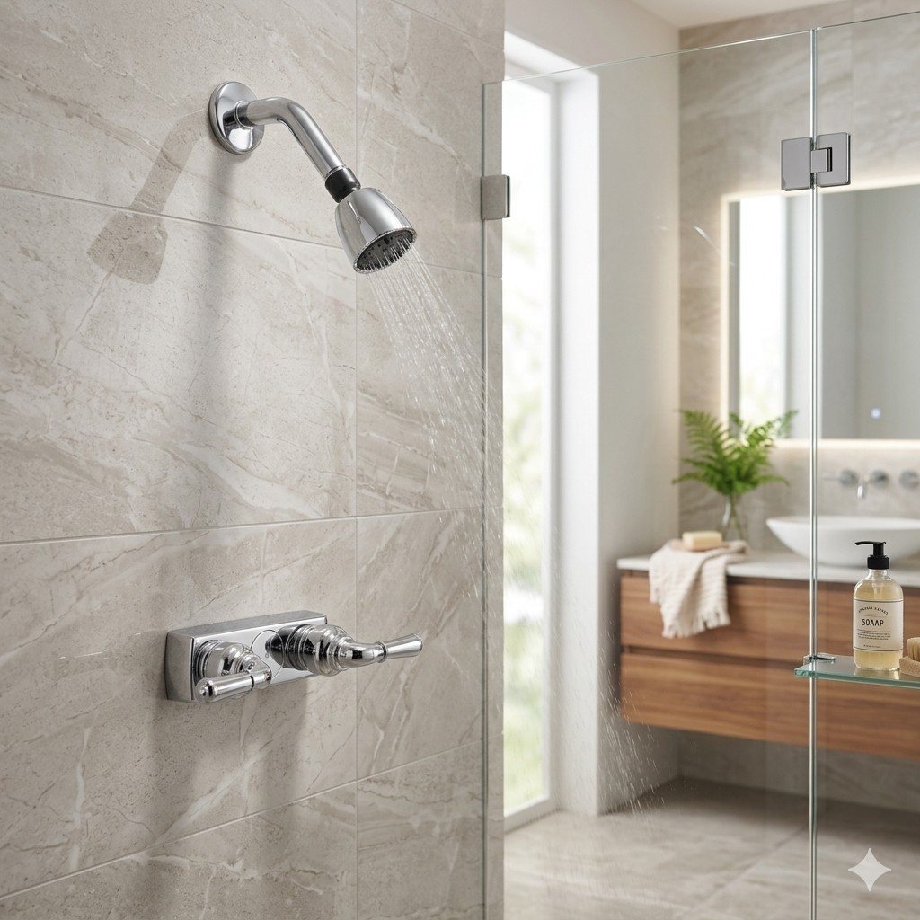 Mobile Home Two Handle 4" Shower Faucet Valve Chrome Finish gallery