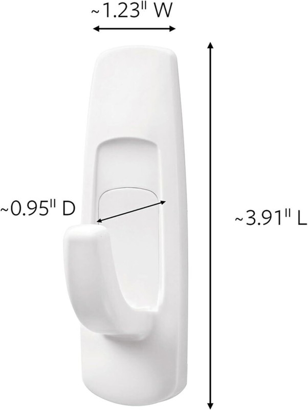 Command Large Utility Hooks, Holds up to 5 lb, 7 Hooks and 12 Large, White gallery
