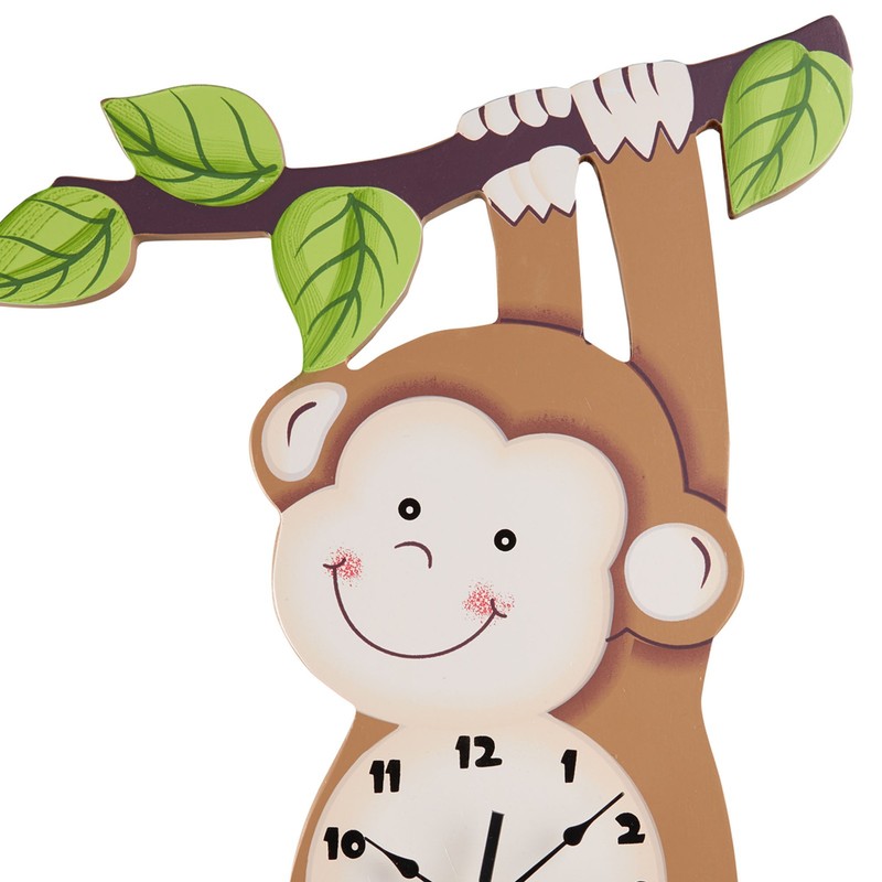Fantasy Fields Sunny Safari Monkey Kids Wall Clock, Brown gallery