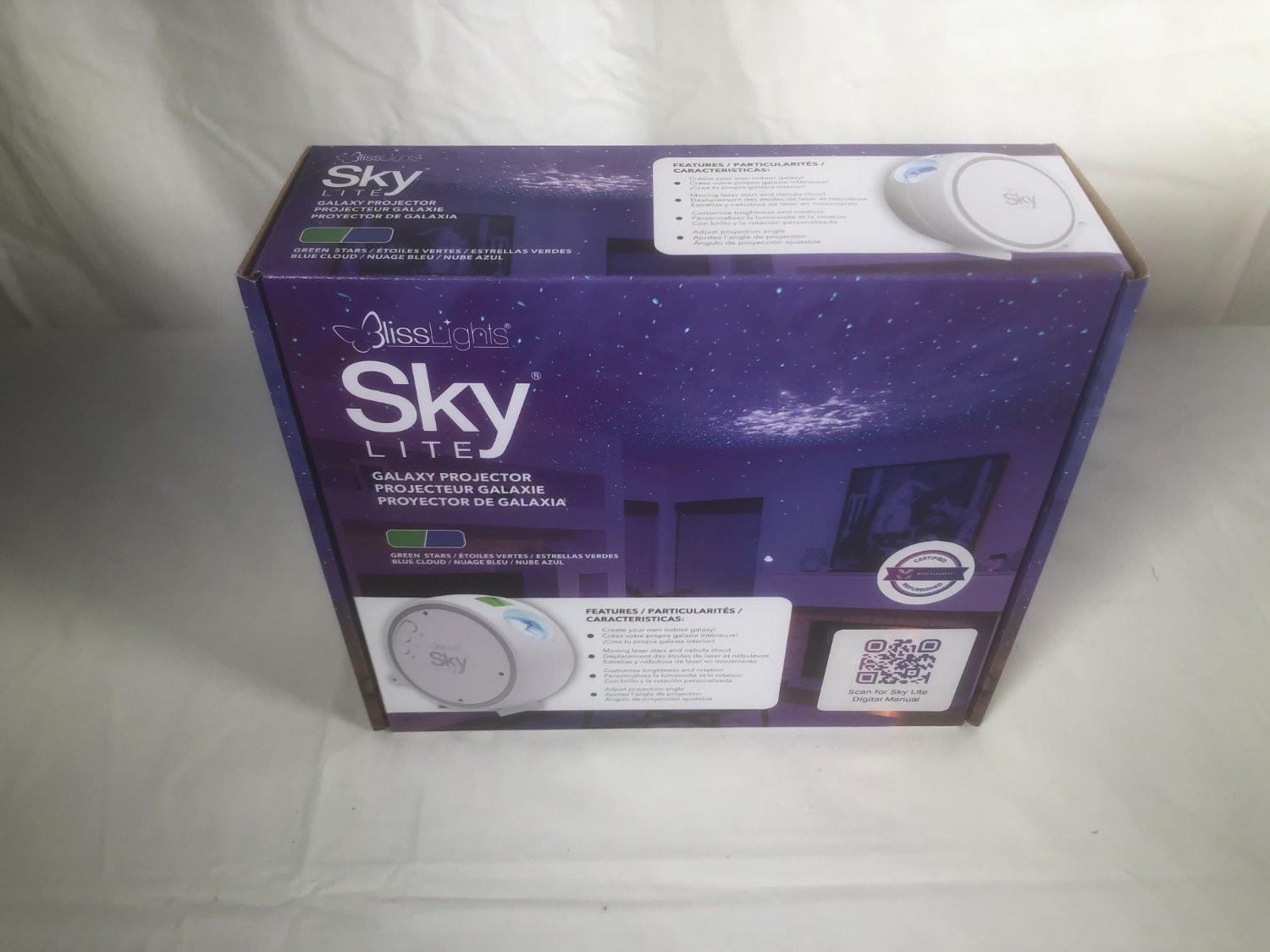 BlissLights Sky Lite Galaxy Projector with LED Green Stars Blue Nebula Cloud NEW gallery