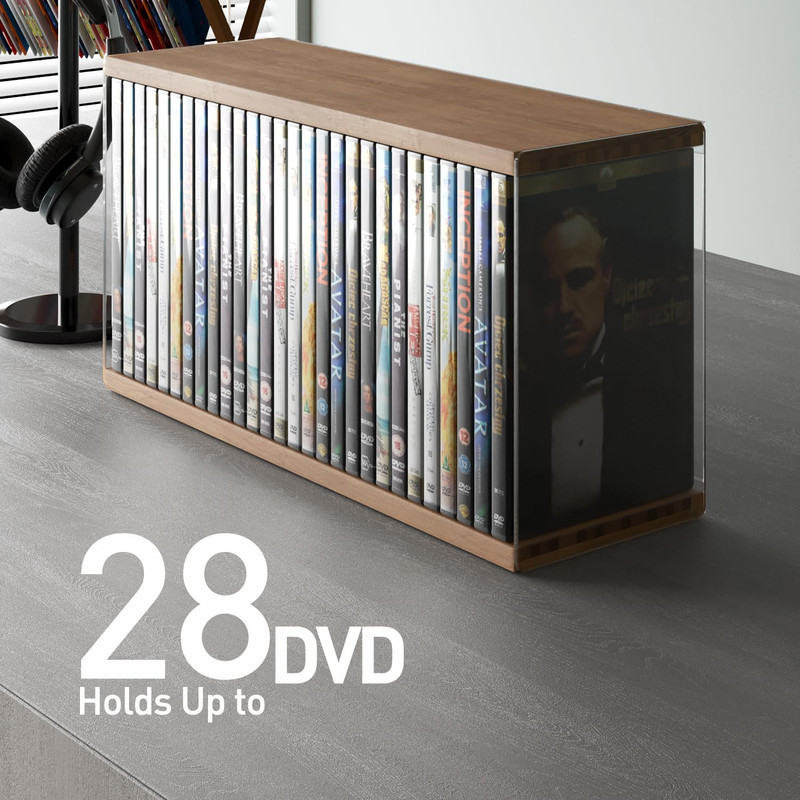 Retro Walnut-Colored MDF DVD Storage, DVD Holder, Video Game Rack, Blu Ray Disc gallery