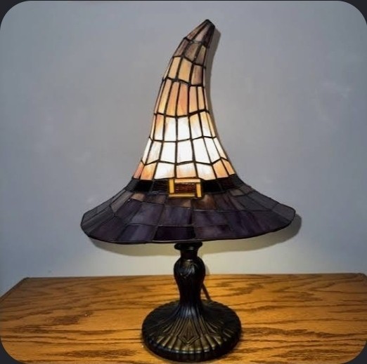 Cracker Barrel Witch Hat Stained Glass Table Lamp Halloween Decor Viral 2026 gallery