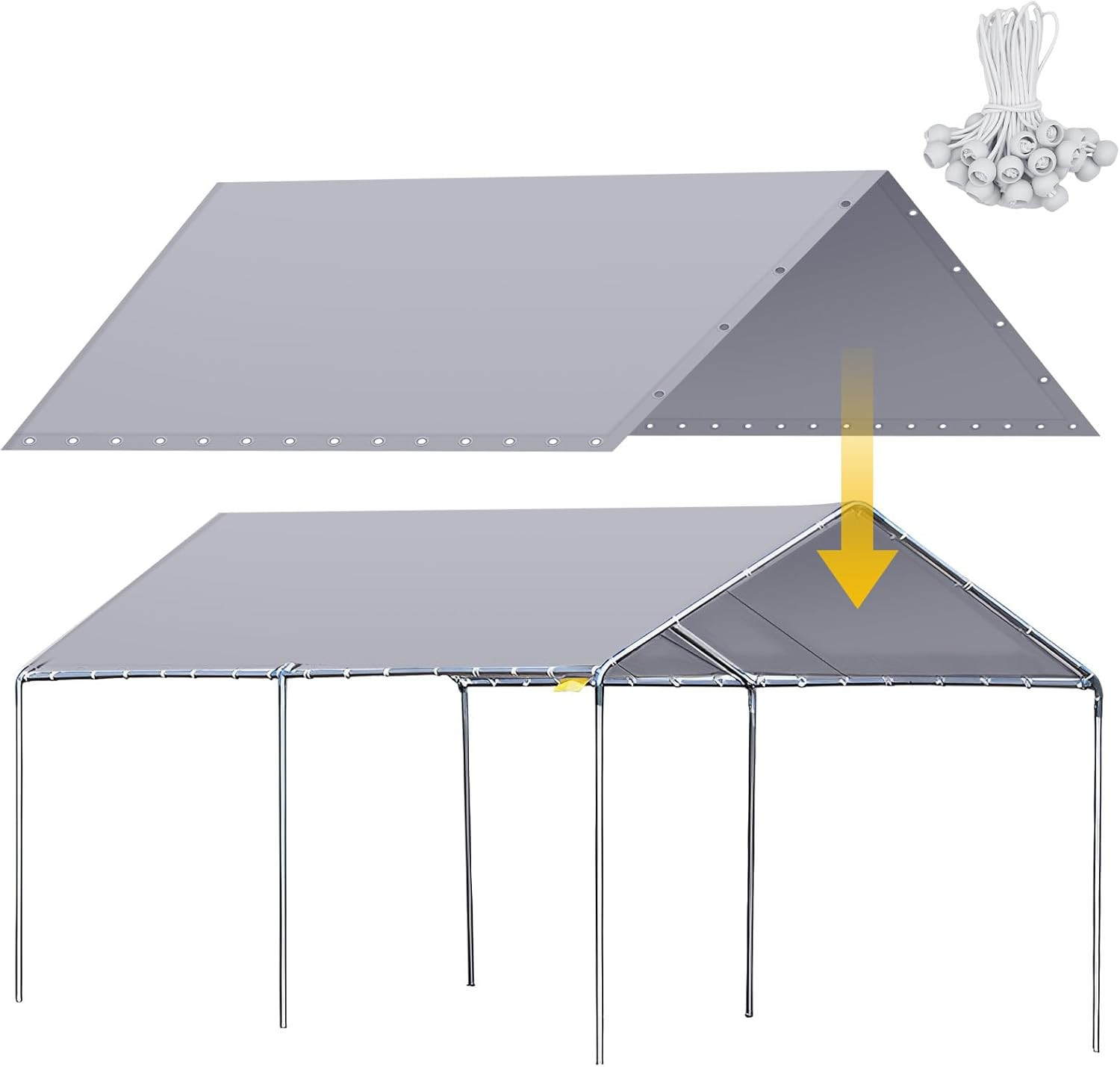 12 X 20 Ft Heavy Duty Canopy Replacement Cover Waterproof Carport Garage Car She gallery