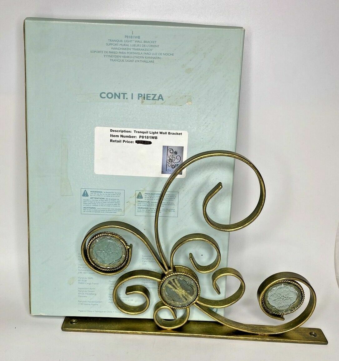 PartyLite Tranquil Light Wall Bracket NIB P9C&19D/P8181WB gallery
