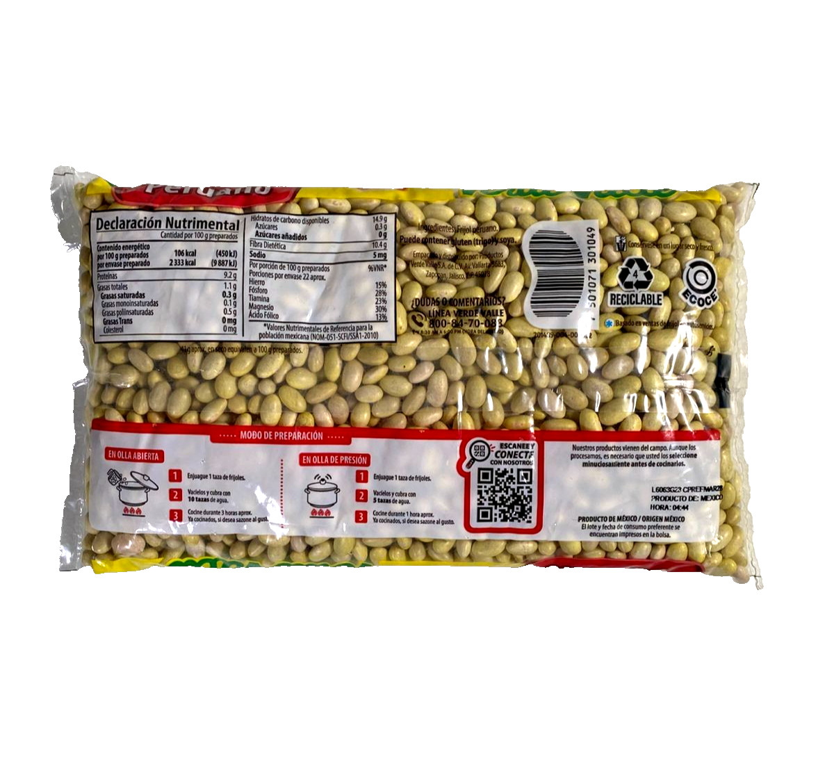 2Pk Verde Valle Frijol Peruano (Peruvian Beans) 900g – Product of Mexico gallery