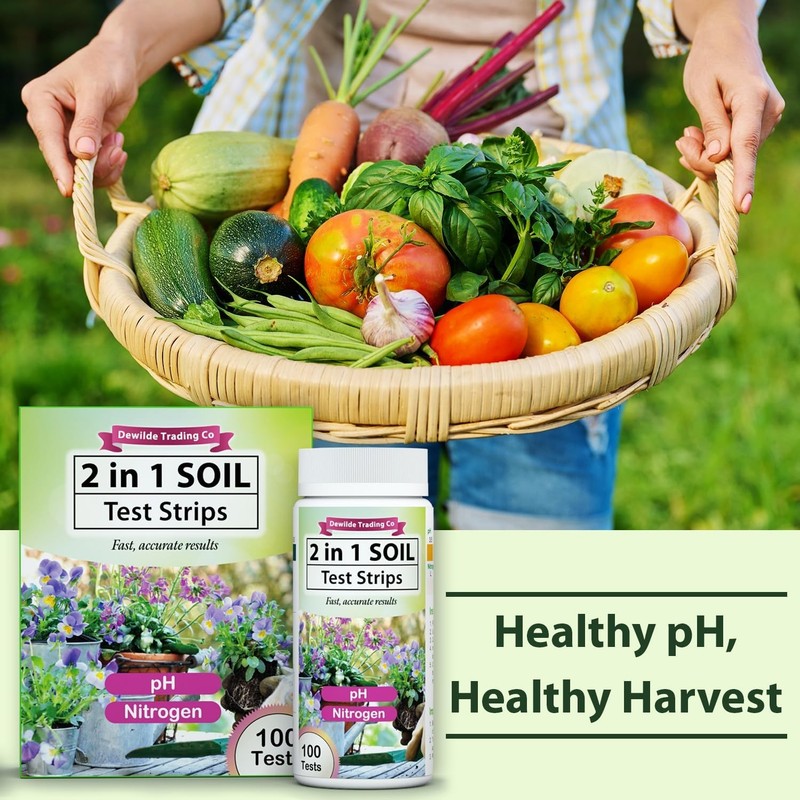 100 Soil Test Strips pH & Nitrogen Tester Kit Garden Lawn Plant Soil Test Kit gallery