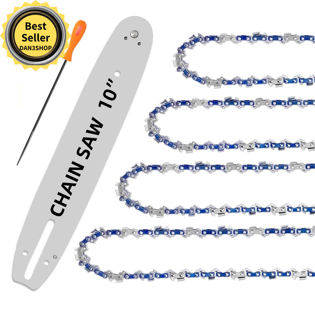 10 Inch Chainsaw Chain 5-Piece Kit 10-Inch Guide Bar – S40 3/8" LP .050" Gauge.. gallery
