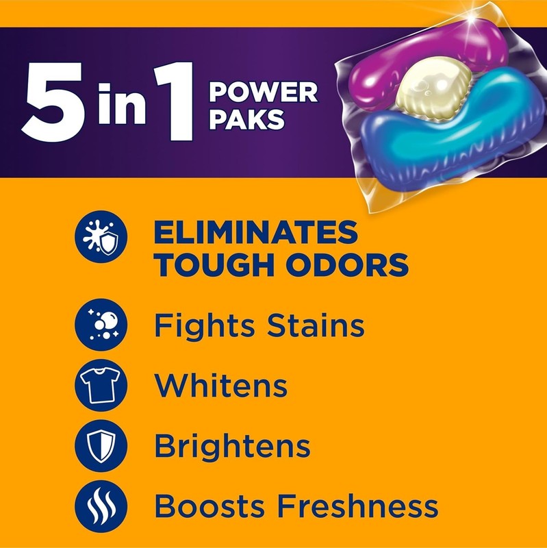 Plus OxiClean With Odor Blasters Laundry Detergent 5-IN-1 Power Paks, 42CT Pa... gallery
