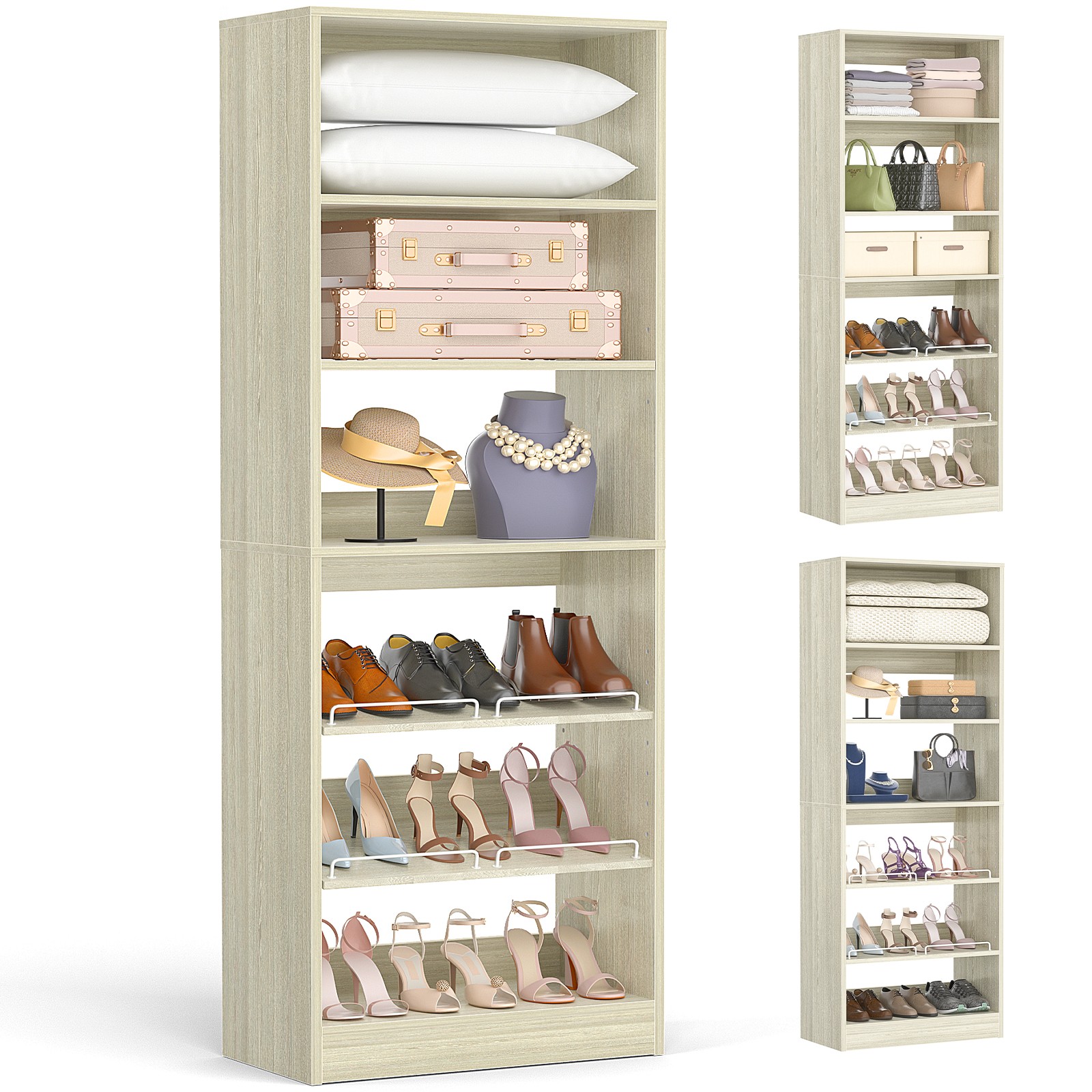 Closet Organizer System, Freestanding Shoe Storage Shelves, Walk in Closet Tower gallery
