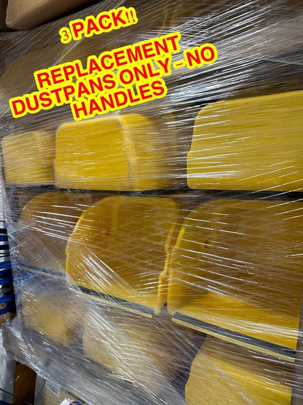 Quickie (3 PACK) Yellow Replacement Jumbo Plastic DUSTPANS ONLY - (NO HANDLES) gallery