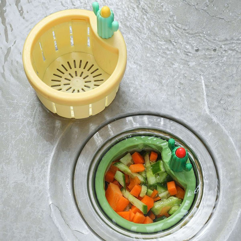Cactus Kitchen Sink Drain Strainer,Press Automatic Dumping Kitchen Drain Basket gallery