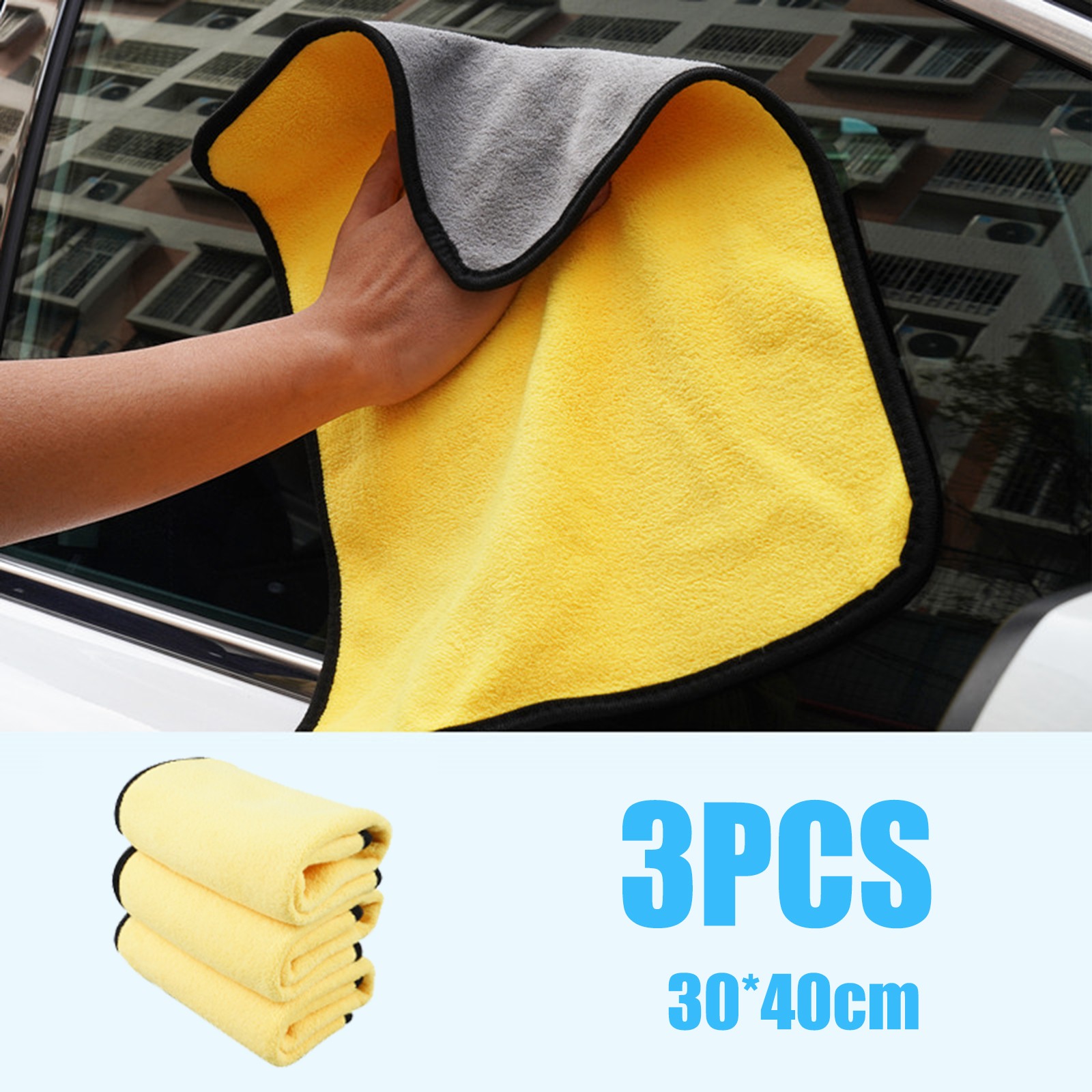 3x Car Microfiber Cleaning Cloth Wash Towel Drying Rag Car Polish Detailing gallery
