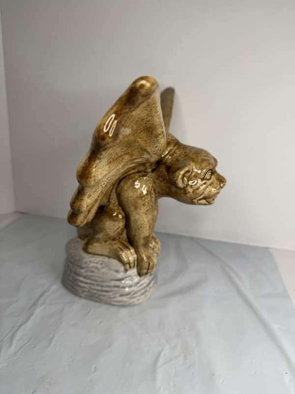 Gargoyle Statue Handmade Ceramic Double-Glazed, 13” Wingspan, 10” Tall, 3.6 lbs gallery