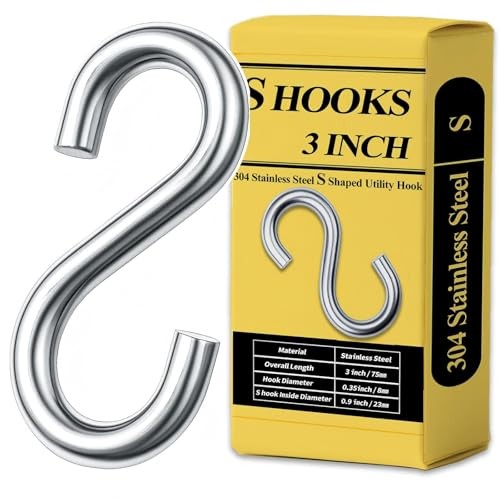 30Stainless Steel 3 Inch S Hooks PCS S Hooks for Hanging Heavy Duty Static 4 gallery