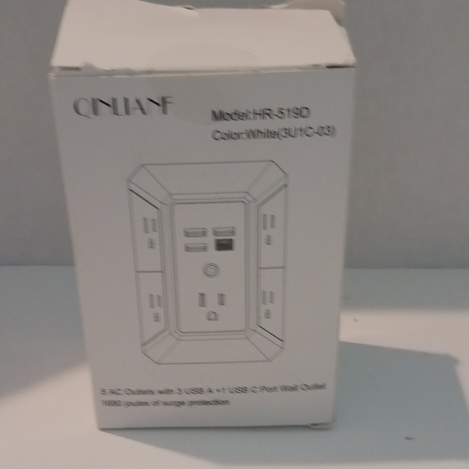 ONIAN 5-Outlet Surge Protector Wall Tap 3 USB-A + USB-C 1680J White gallery