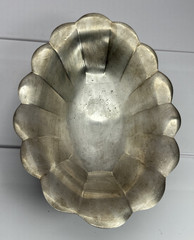 Vintage Reed & Barton 75 Silverplate Scalloped Footed Bowl 10″ x 7″