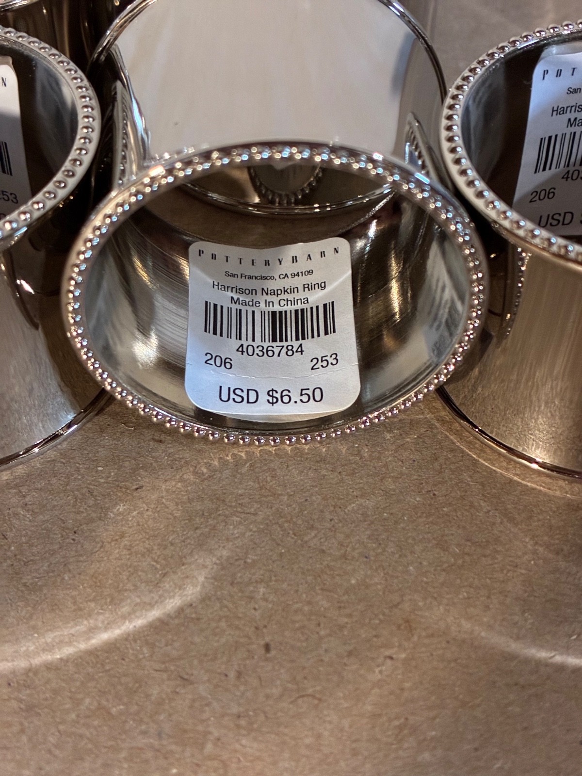 Pottery Barn Harrison Napkin Rings, Set/12 gallery
