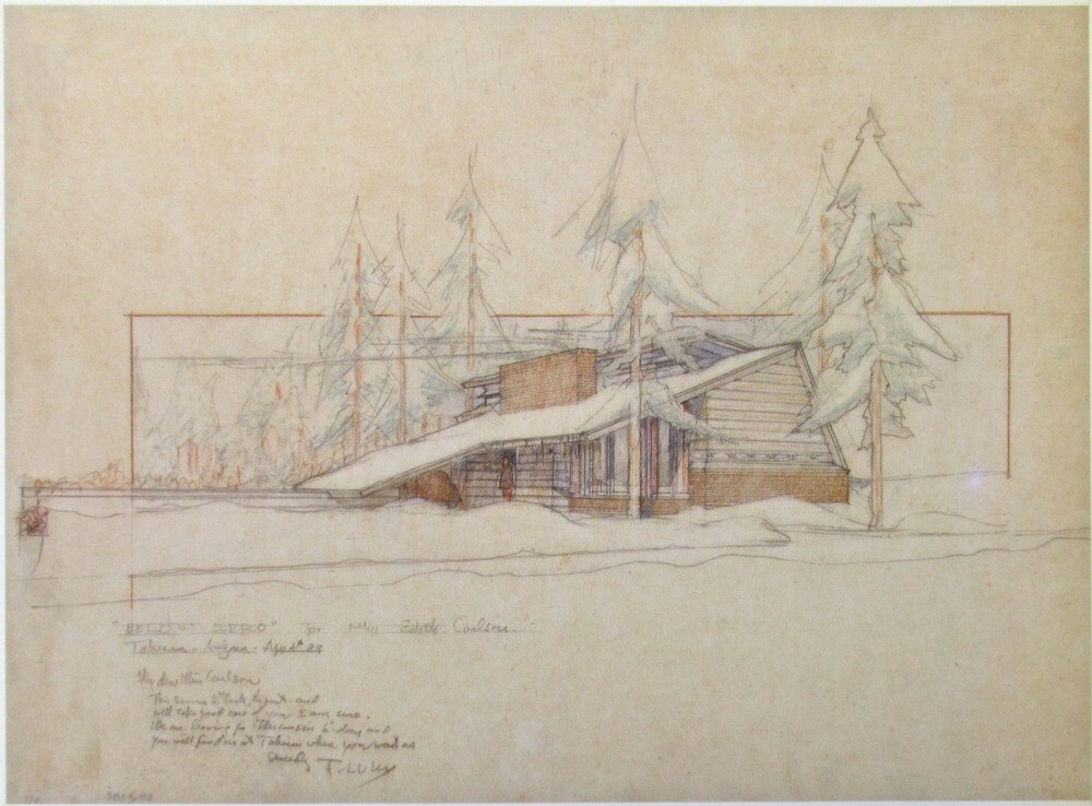 Frank Lloyd Wright “Below Zero” Carson House Study 1930s Giclée Archival Print