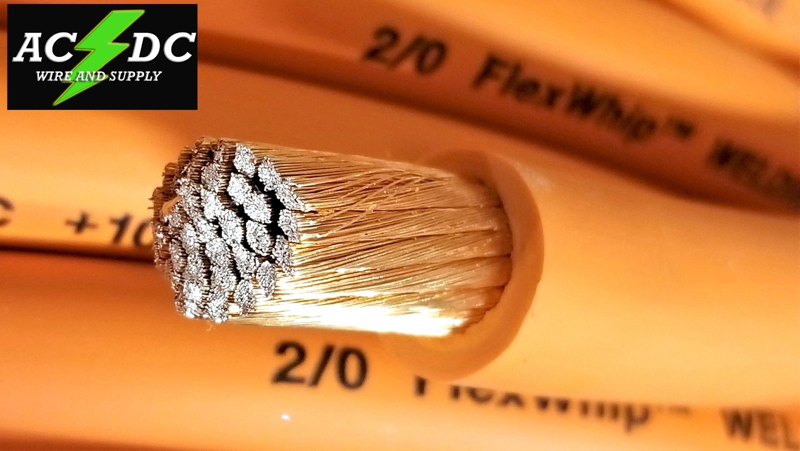 Battery Cable Pure Copper ORANGE FLEX WHIP Power Wire 1/0 or 2/0 Gauge AWG gallery
