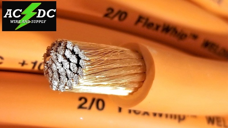 Battery Cable Pure Copper ORANGE FLEX WHIP Power Wire 1/0 or 2/0 Gauge AWG gallery