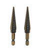 2PC HSS Titanium Step Drill Bit SAE 1/8" to 1/2" 13 Steps Hex Shank 1/4" 500711A gallery