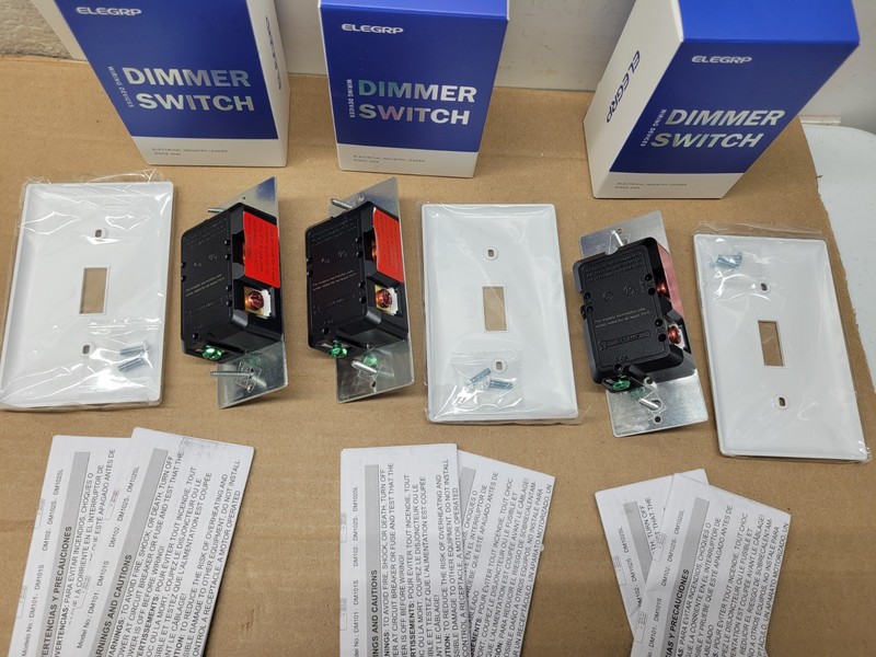 3 Pack ELEGRP DM101S-WH2 Toggle Dimmer Switch NEW gallery