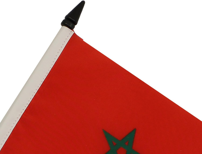 Morocco Table Flag 5'' X 8'' - Moroccan Desk Flag 21 X 14 Cm - Black Pl gallery