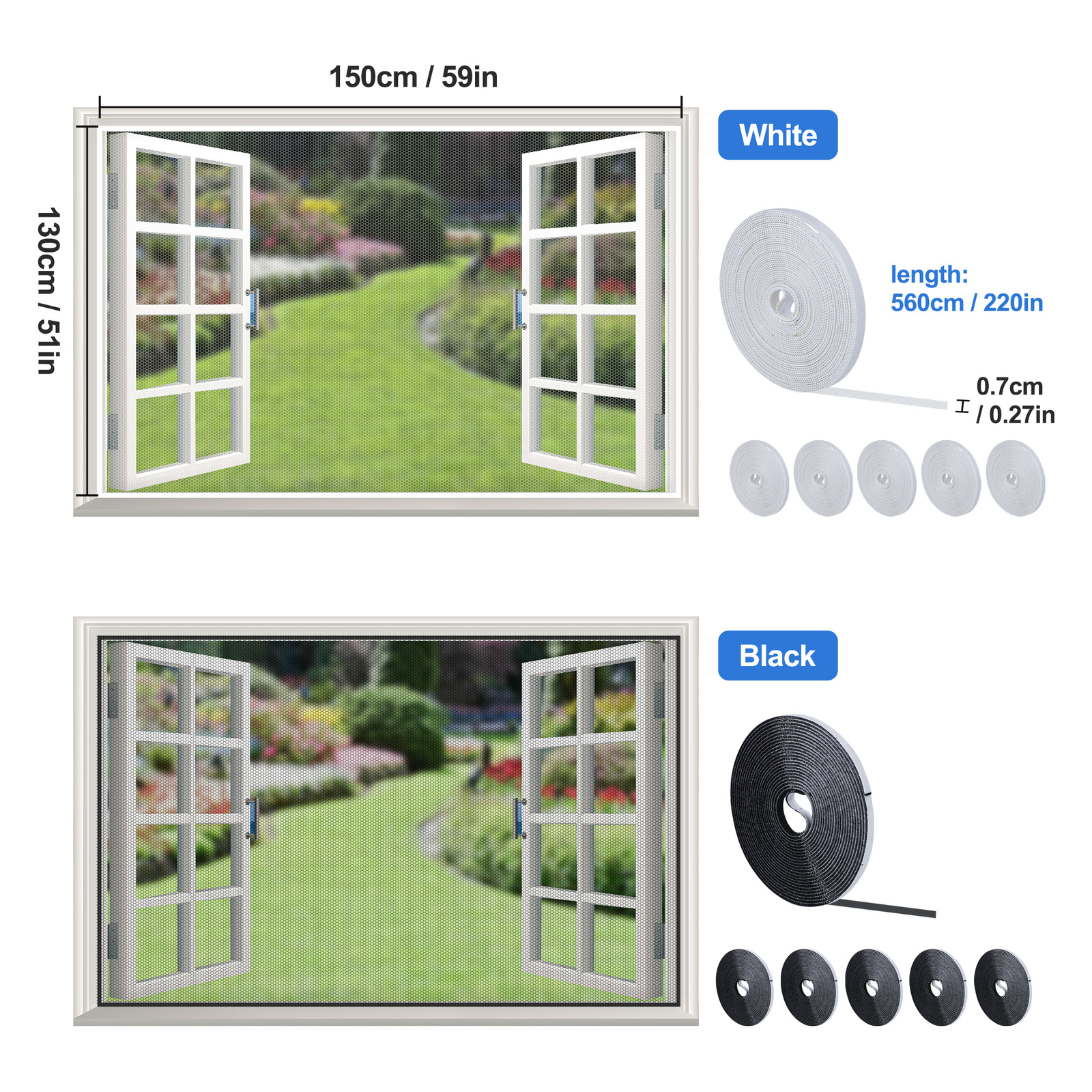 5x Window Screen Mesh 51x59in Mosquito Proof Durable Mosquito Net for Door Patio gallery