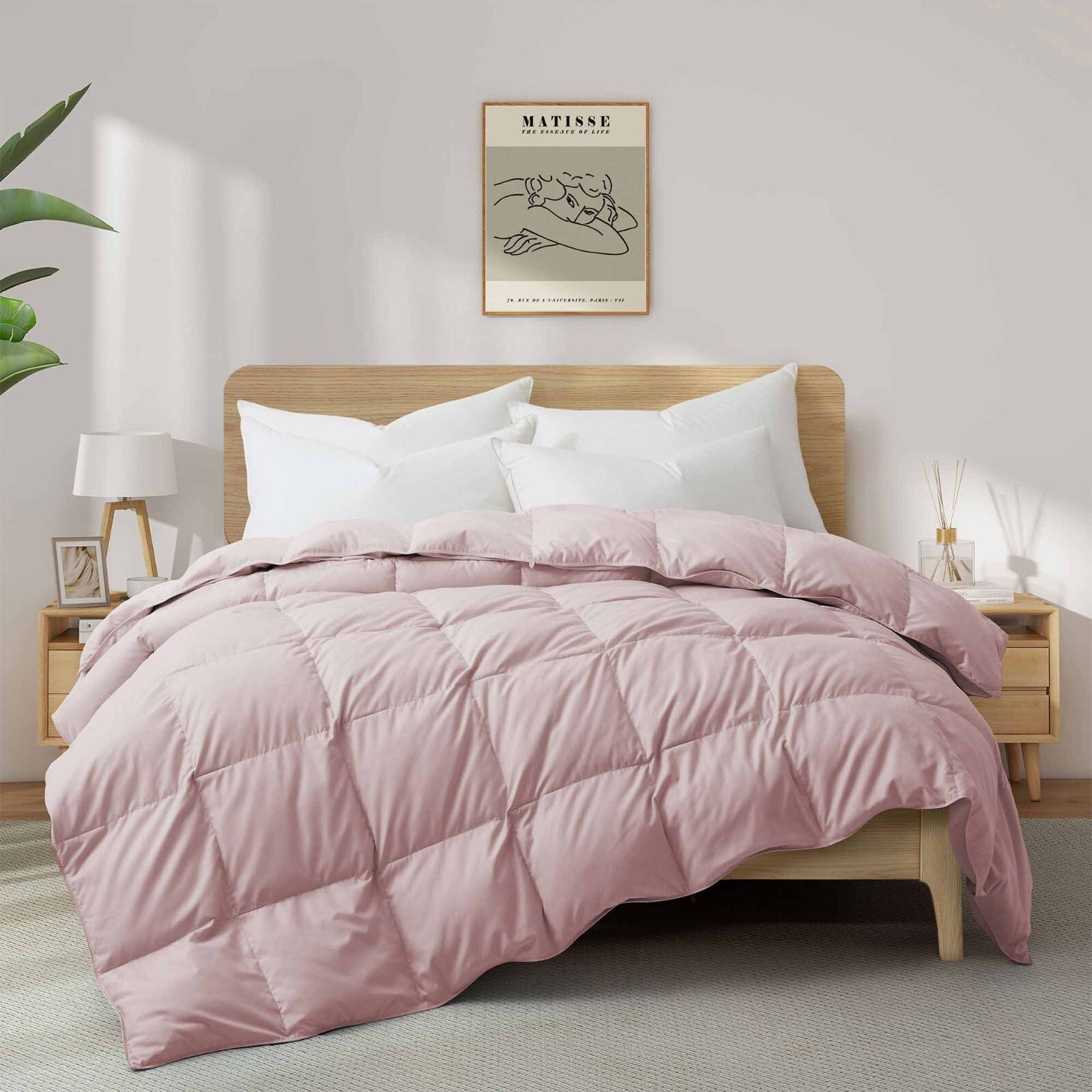 Oversize Down Feather Comforter Lightweight Soft Cozy, King or Queen Bed Blanket gallery