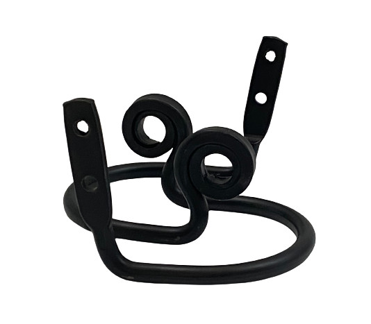CURTAIN TIE BACKS - 2 Solid Wrought Iron Amish Hand Forged Scroll Holdback Hooks gallery