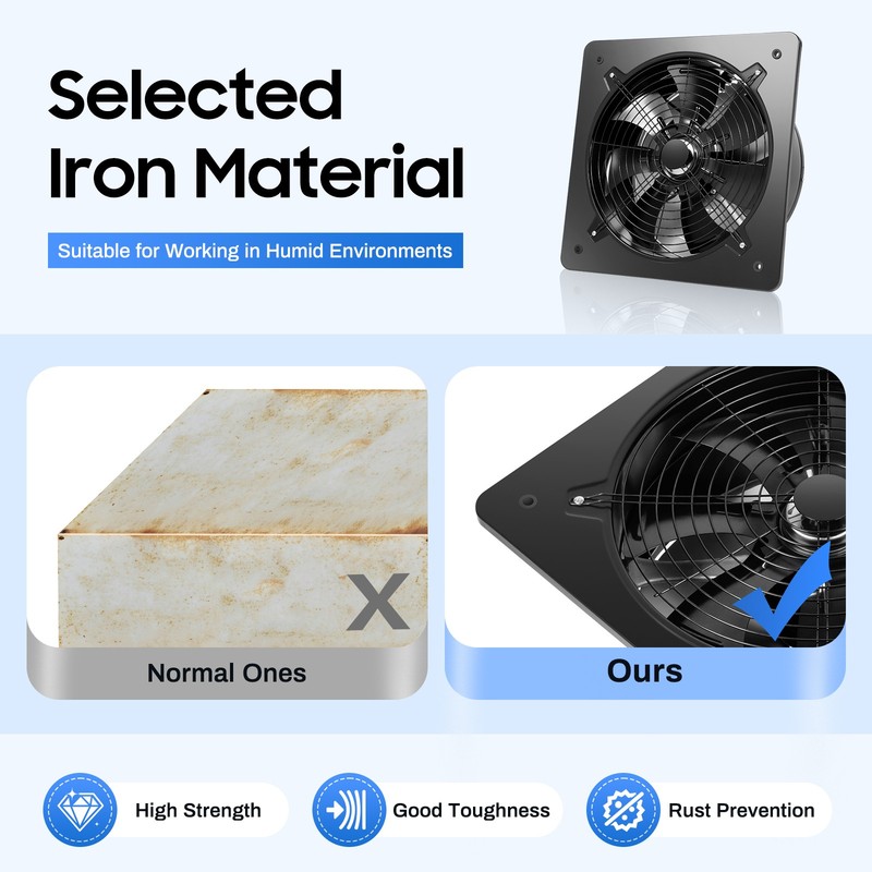 16 Inch Industrial Ventilation Extractor Axial Exhaust Air Blower Fan Commercial gallery