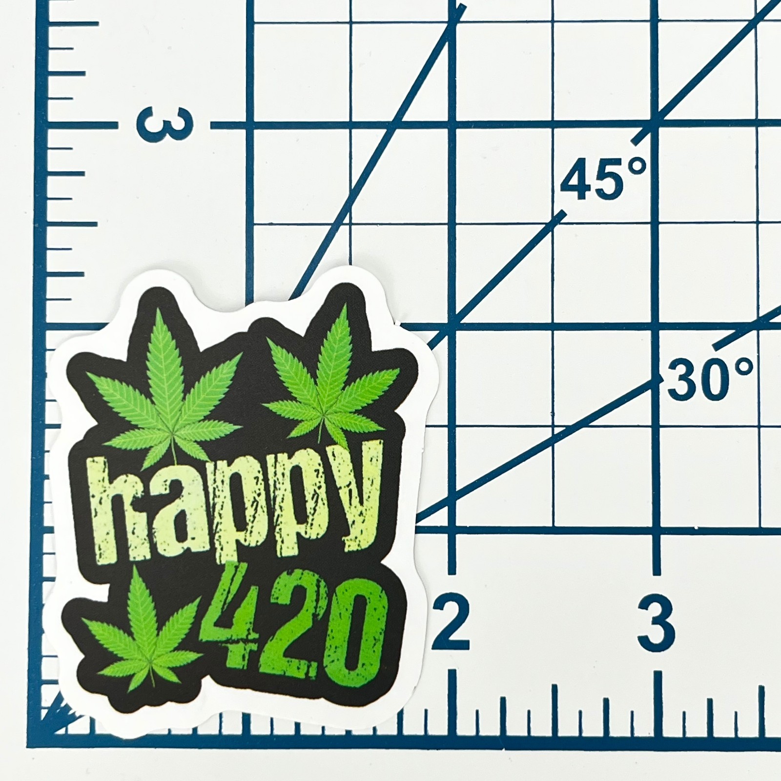 Happy 420 Vinyl Sticker Cannabis Leaf Weed Pot Stoner Graphic Laptop Journal Art gallery