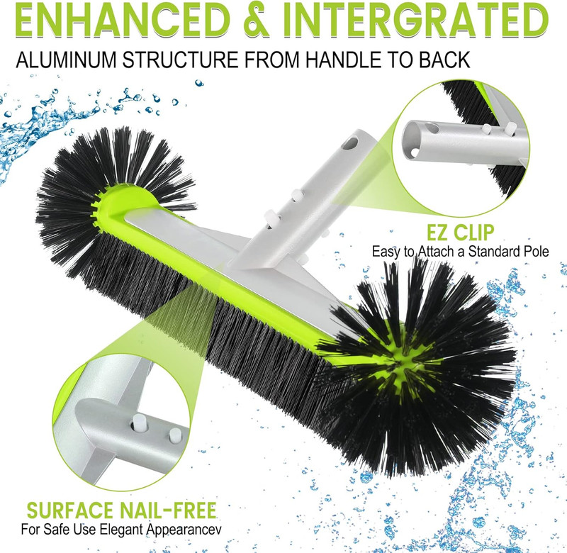 Swimming Pool Brush Head with round Ends,17.5" Heavy Duty Aluminum Back Head for gallery