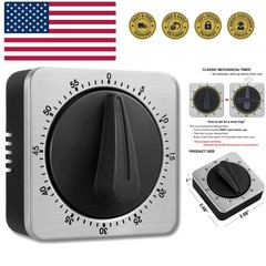 Mechanical Kitchen Timer Magnetic with Loud Alarm, 60-Minute Manual Wind Up A…
