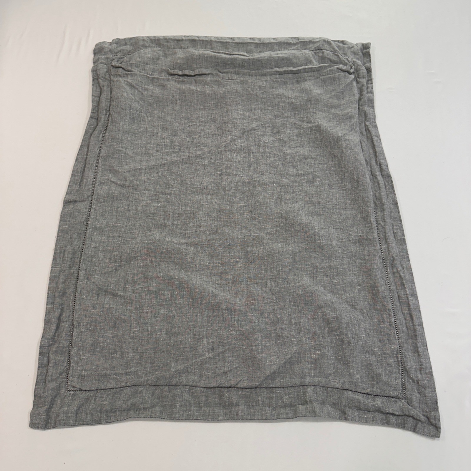 Pottery Barn Belgian Flax Linen Standard Pillow Sham Grey Hemstitch | Farmhouse gallery