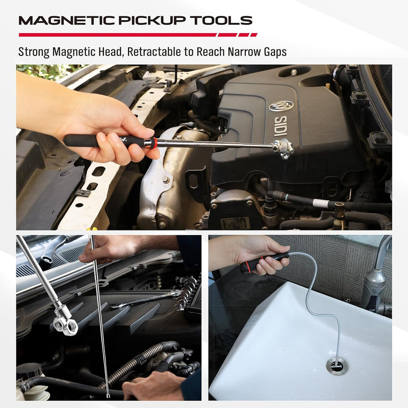 6-PC Telescoping Magnetic Pickup Tools Set 31In Portable Magnetic Pickup Stick gallery