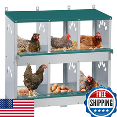 Toriexon Chicken Nesting 6 Compartment Metal Nesting 6 Room Wall Mountable