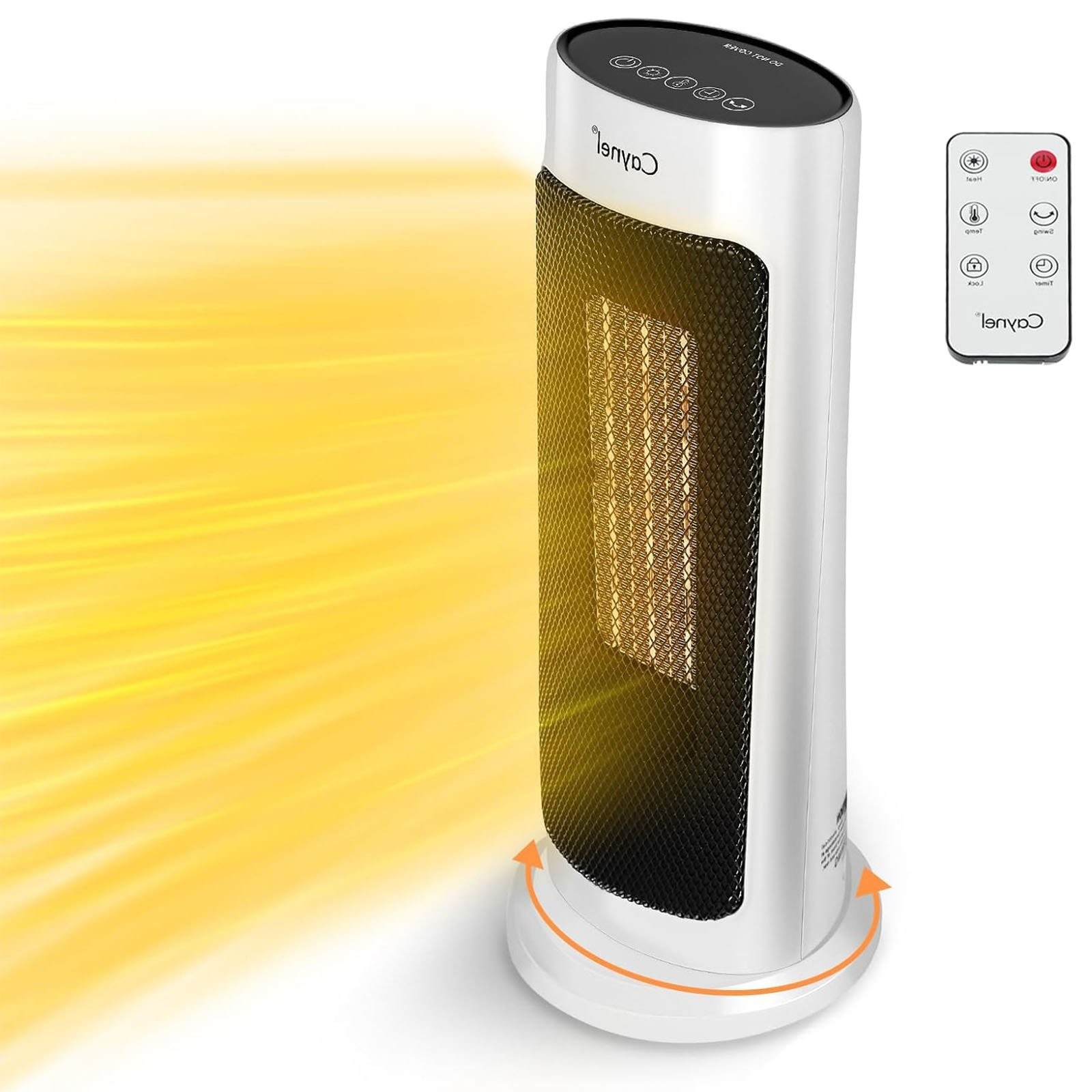 Home Oscillating Tower Ceramic Heater with Tip-Off Switch & Overheat Protection gallery