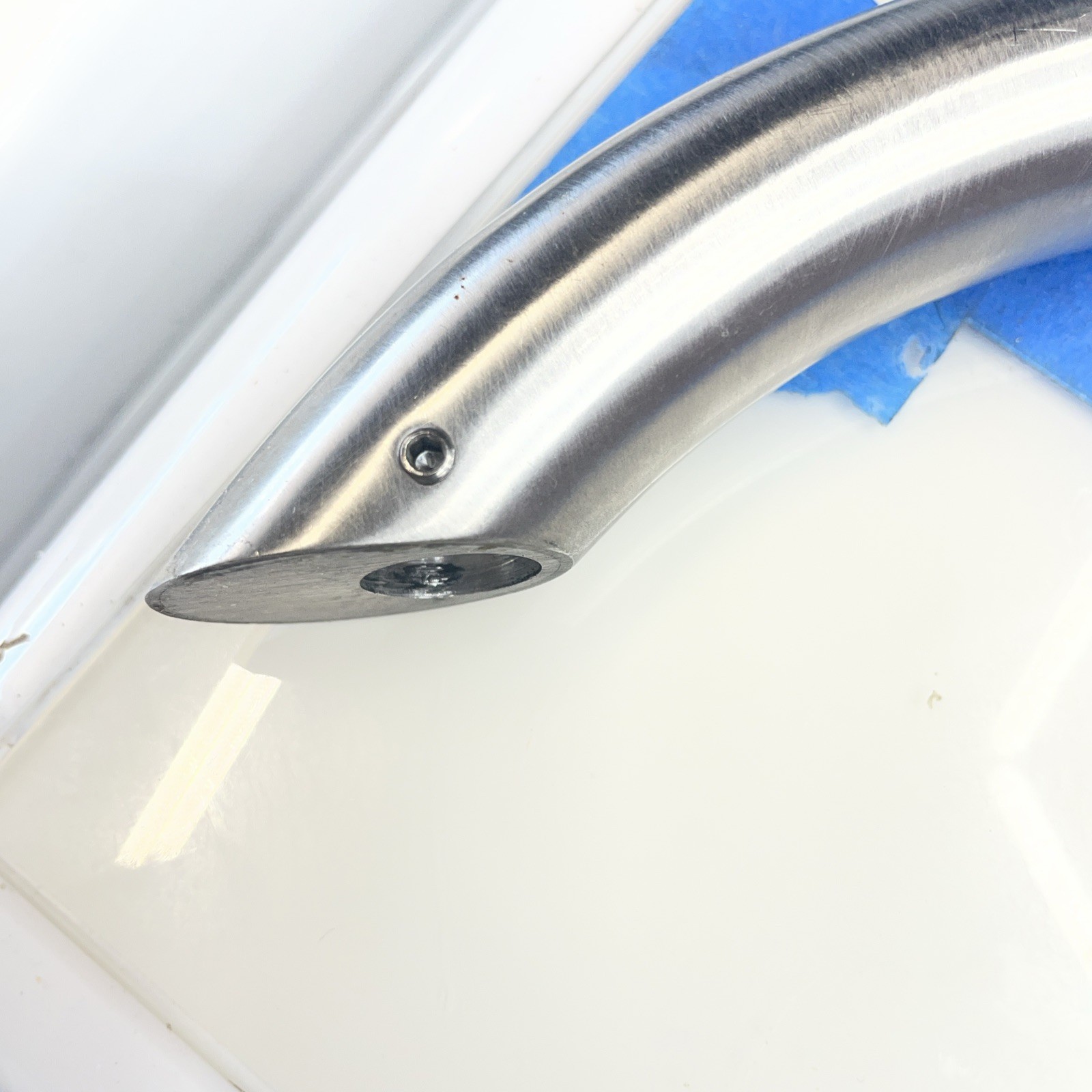 GE Refrigerator GSS25WSTF SS Stainless Door Handle (1) W/ Set Screws WR12x10744 gallery