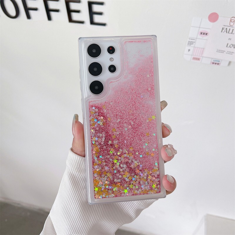 Shockproof Case For Samsung Galaxy S23 S22 S21 S24 S25 Liquid Glitter Soft Cover gallery