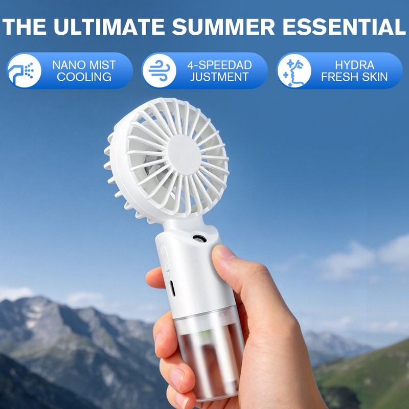 Mini Handheld Cooling Fan Stepless 3 Gear Speed Control Fan Travel Fan gallery