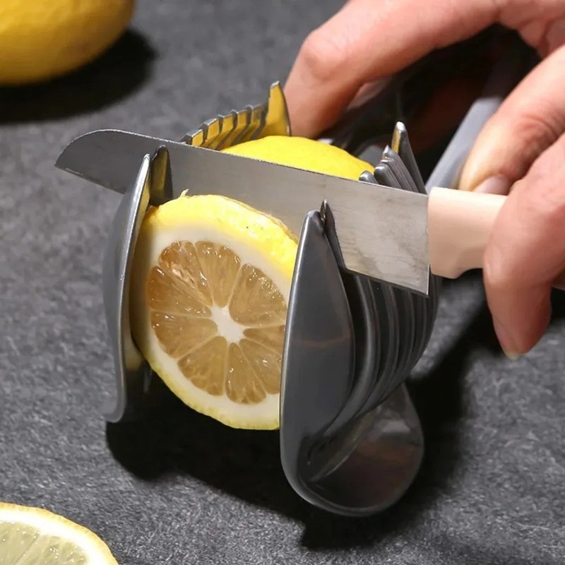 Handheld Fruit & Vegetable Slicer – Orange, Lemon, Tomato & Onion Cutter gallery