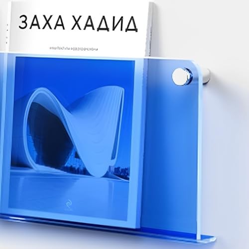 2-Pack Acrylic Magazine Holder Brochure Holder, 17" Record Holder 17 Inch Blue gallery