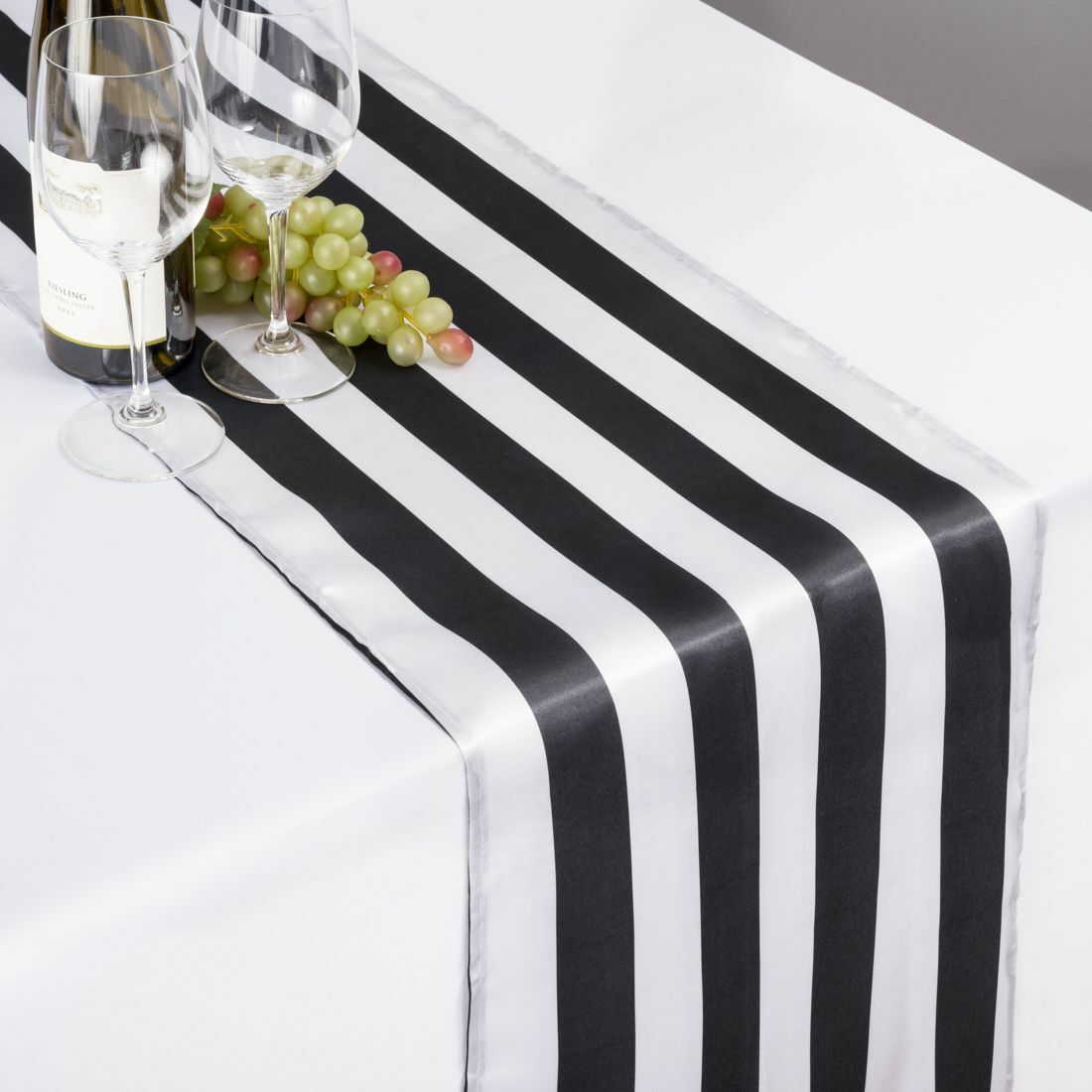 lovemyfabric 2 Inch Striped Satin Table Runner for Wedding and Special Occasions gallery