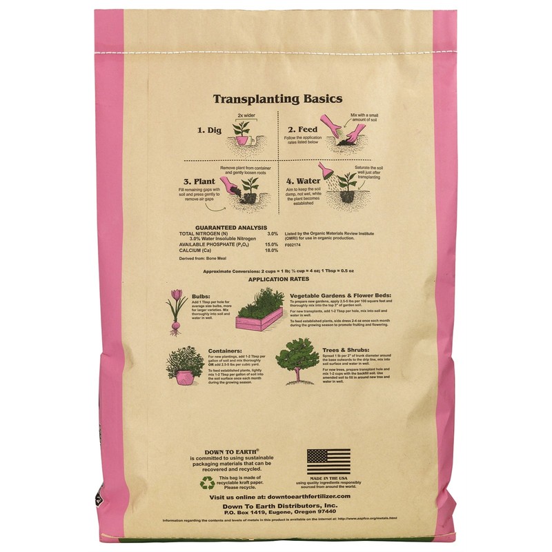 Down to Earth (#DTE02401) Organic Bone Meal Fertilizer 3-15-0, 25 lb gallery
