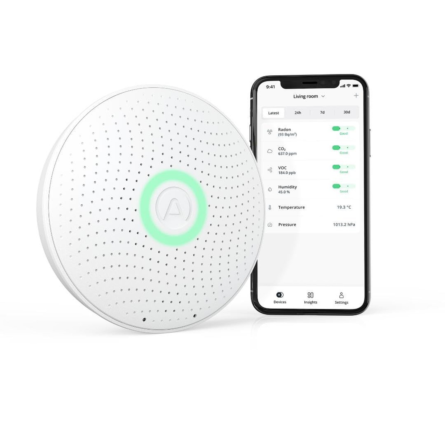 Airthings 2930 Wave Plus - Radon & Air Quality Monitor, Battery Powered (CO2,... gallery