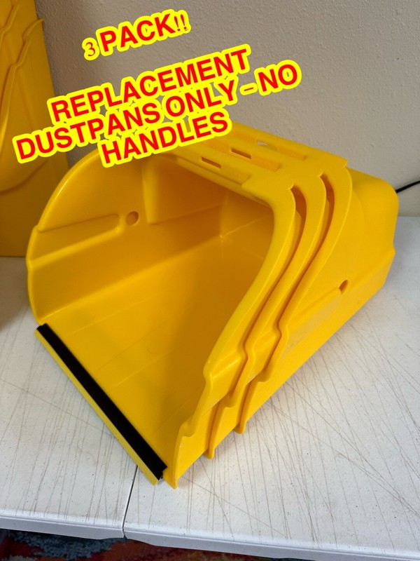 Quickie (3 PACK) Yellow Replacement Jumbo Plastic DUSTPANS ONLY - (NO HANDLES) gallery